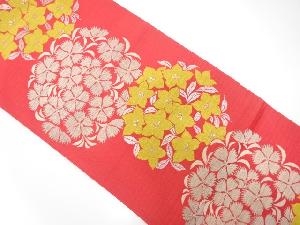 アンティーク　花丸模様織り出し袋帯(材料)